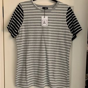 NWT navy/gray boutique top